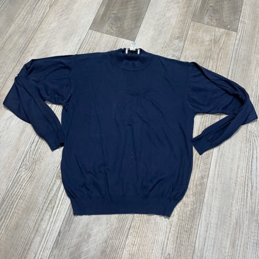 Giorgio Sappini blue mock neck pullover sweater XL Made in Italy